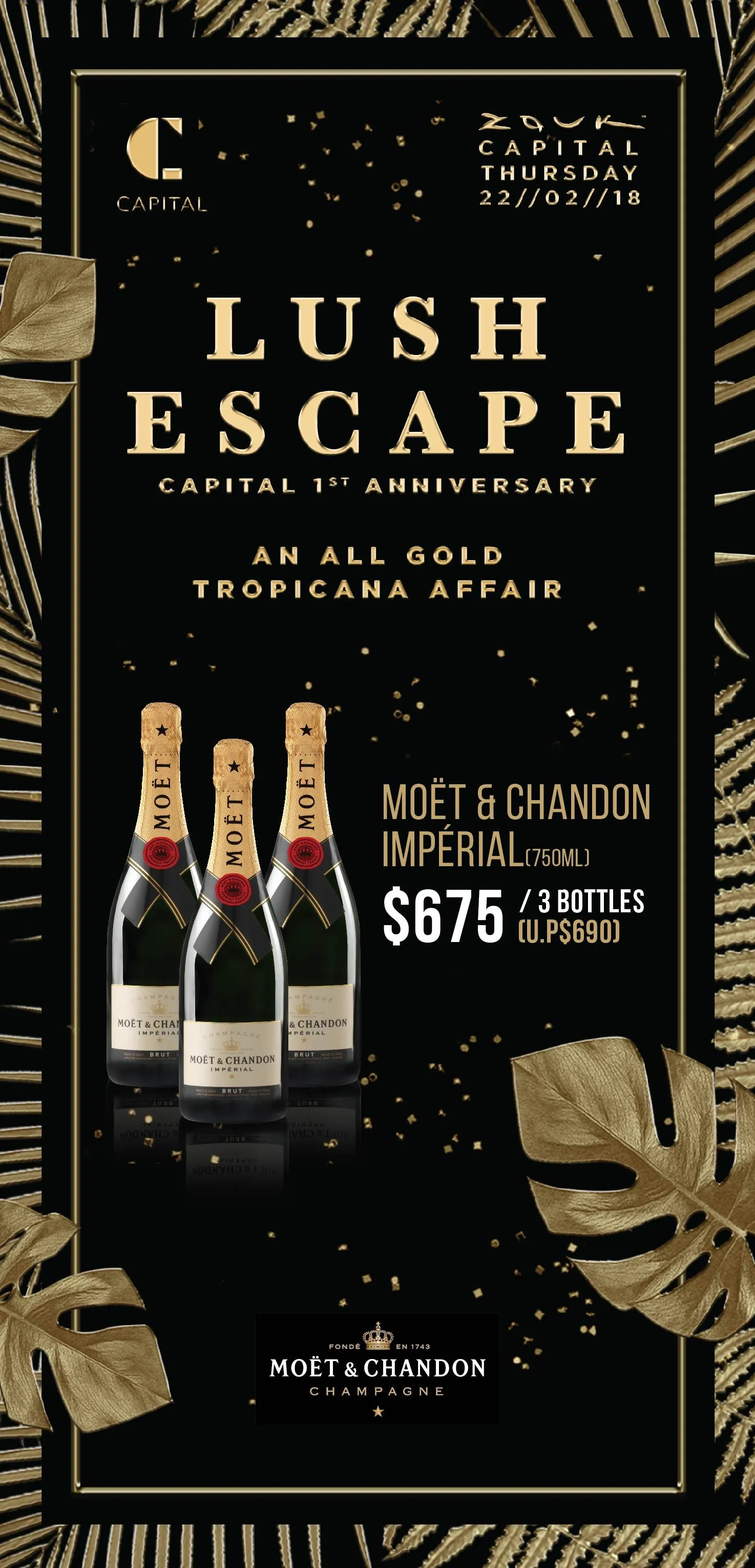 Moet Menu Insert for Moët & Chandon